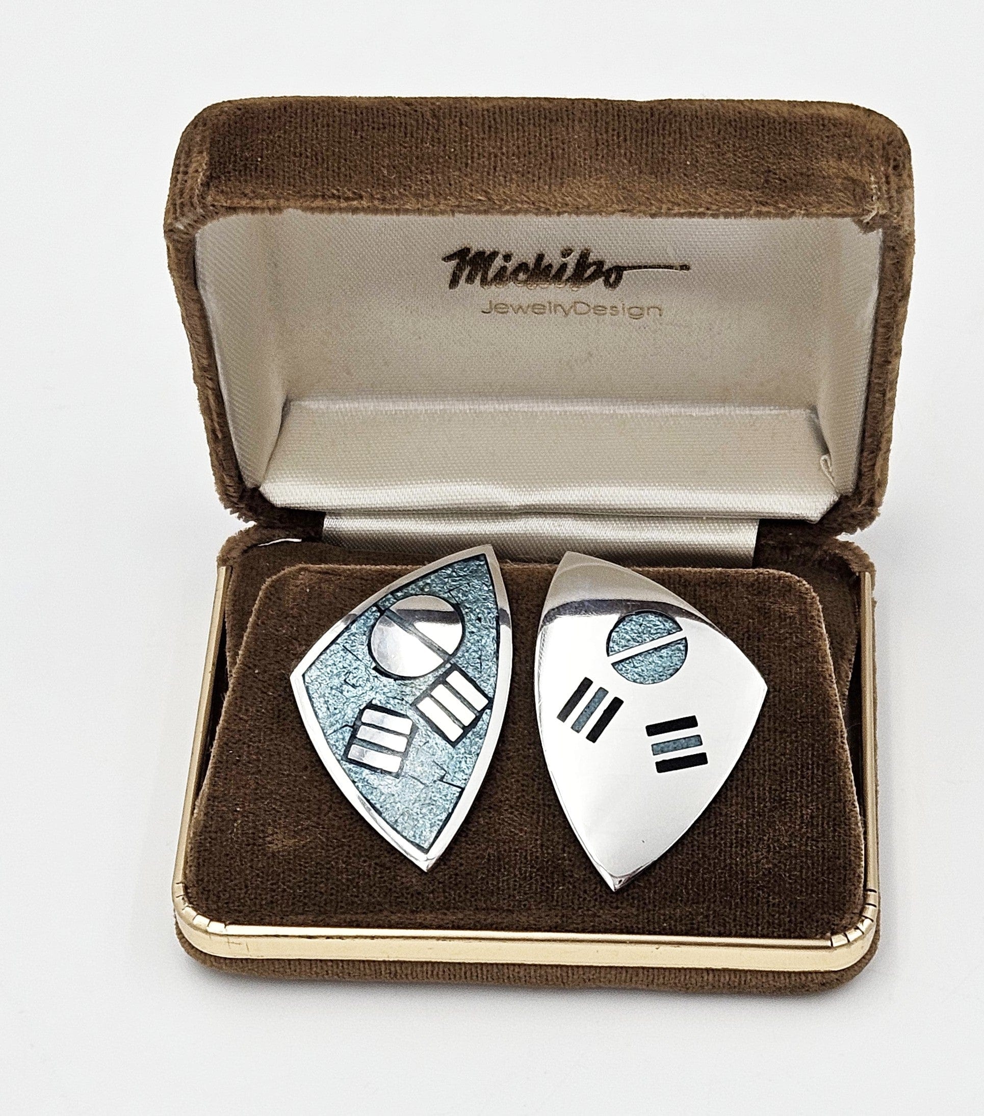 Michiko Jewelry Design Jewelry Carol Matsumoto Michiko JewelryDesign Sterling 14k Gold Modernist Earrings 90s