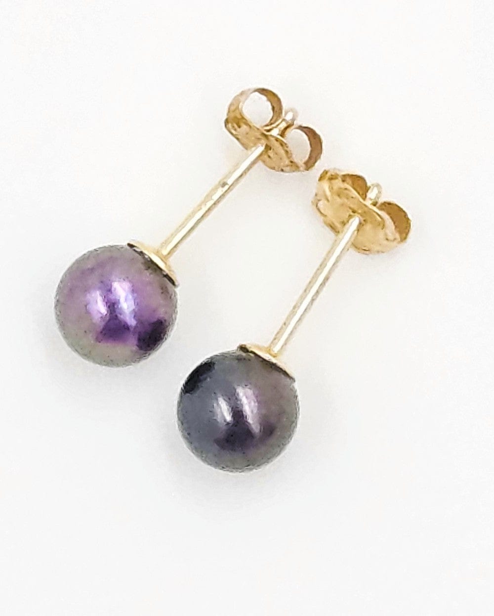 Mikimoto Jewelry Vintage Mikimoto 14k Gold Black South Sea Iridescent 5mm Pearl Stud Earrings