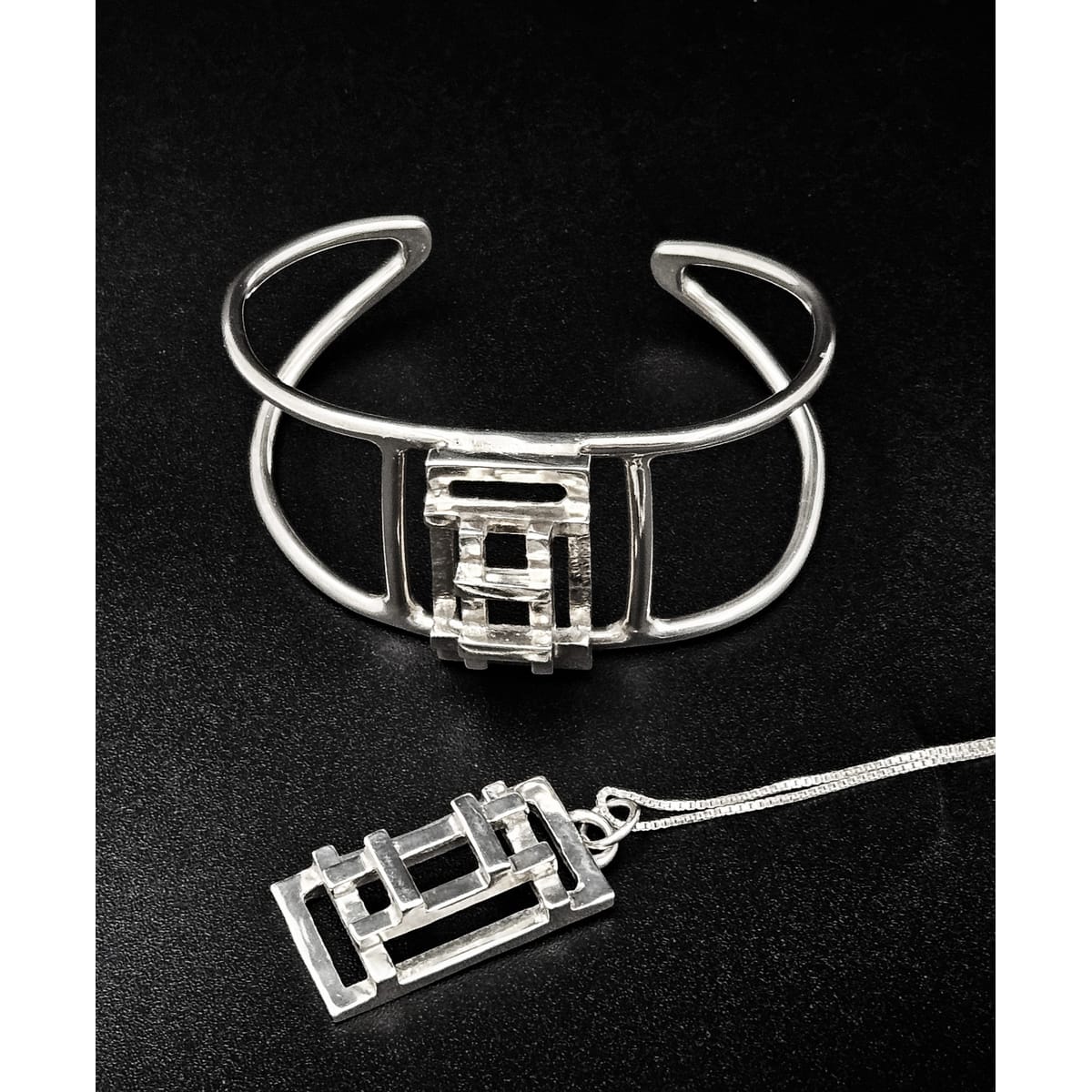Milor Italy Jewelry Vintage Milor Italy Sterling Silver Necklace &amp; Bracelet Set