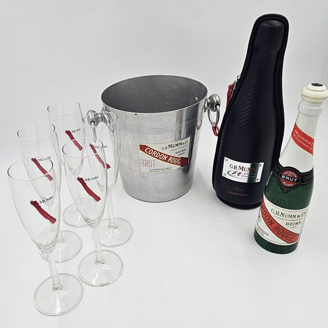 Mumm Champagne Barware MCM Mumm Champagne Ice Bucket Glassware &amp; More Lot 1