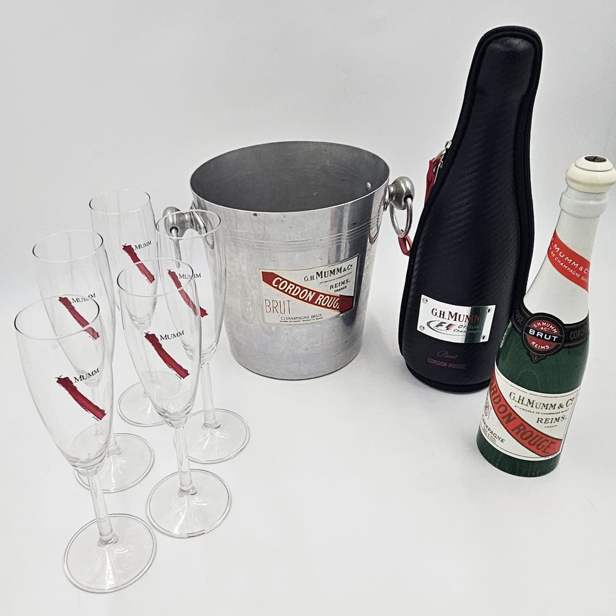 Mumm Champagne Barware MCM Mumm Champagne Ice Bucket Glassware &amp; More Lot 1