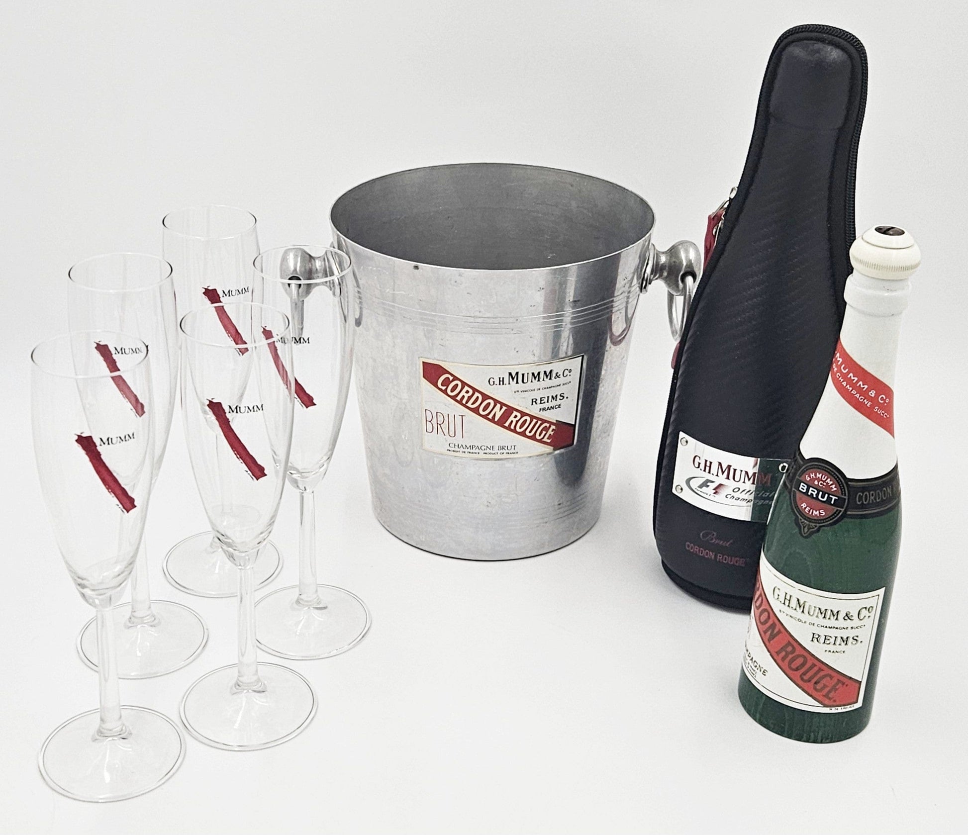 Mumm Champagne Barware MCM Mumm Champagne Ice Bucket Glassware & More Lot 1