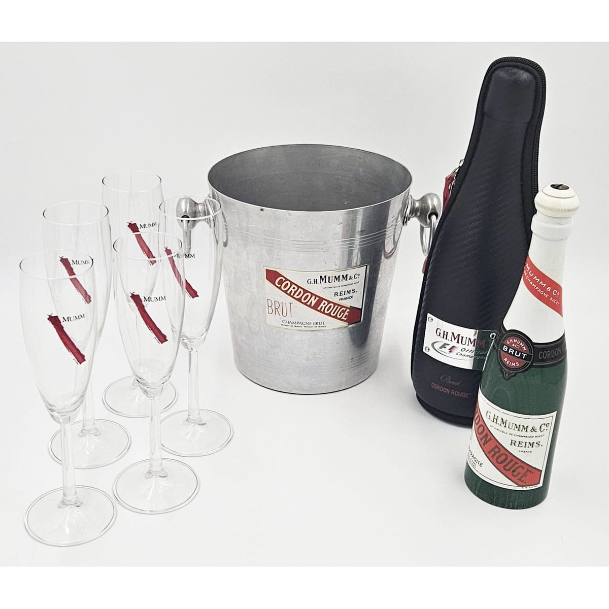 Mumm Champagne Barware MCM Mumm Champagne Ice Bucket Glassware &amp; More Lot 1