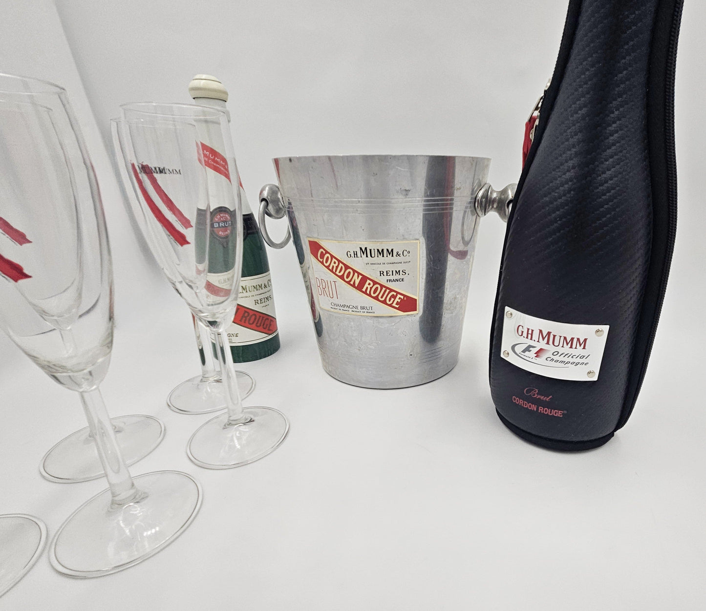 Mumm Champagne Barware MCM Mumm Champagne Ice Bucket Glassware & More Lot 1