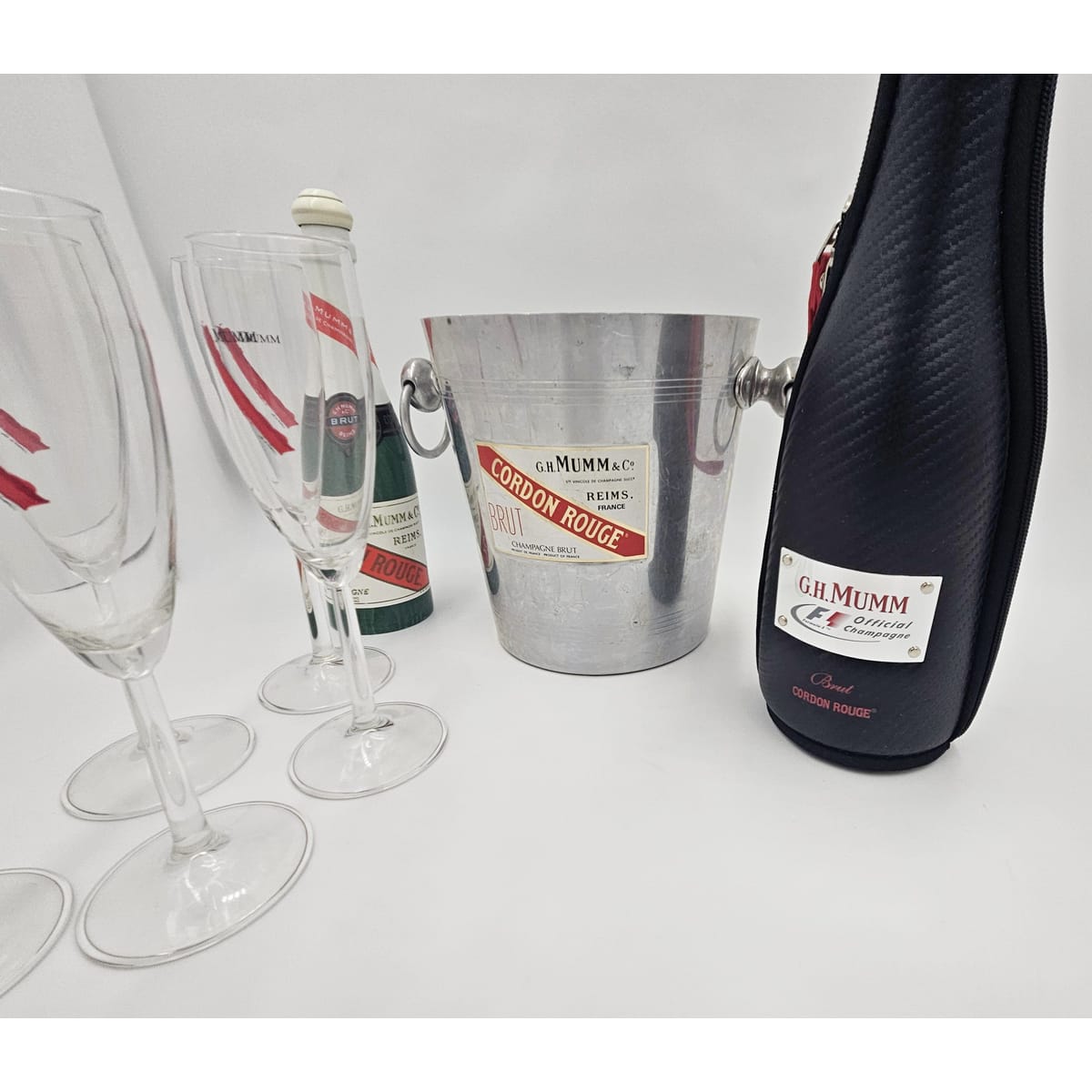 Mumm Champagne Barware MCM Mumm Champagne Ice Bucket Glassware &amp; More Lot 1