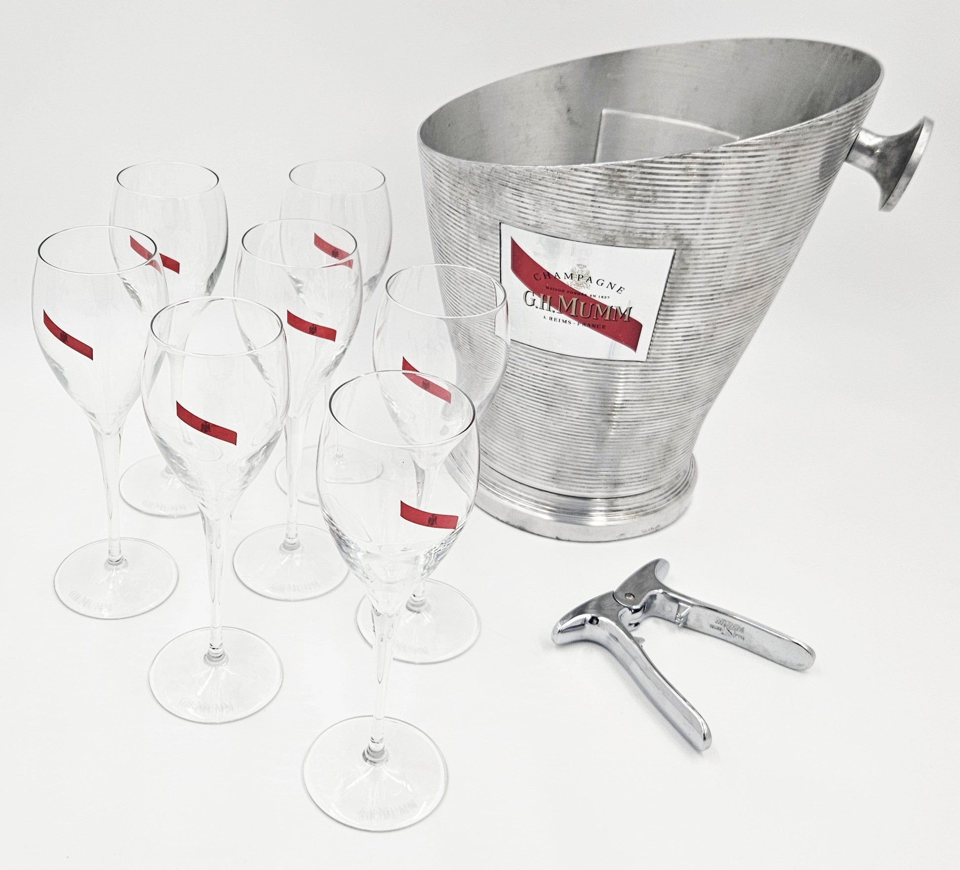 Mumm Champagne Barware MCM Mumm Champagne Ice Bucket Glassware & More Lot 2