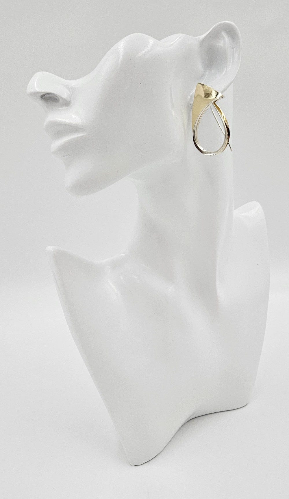 Nancy Linkin Jewelry Iconic Designer Nancy Linkin 3D Modernist Sterling 18k Gold XL Swirl Earrings