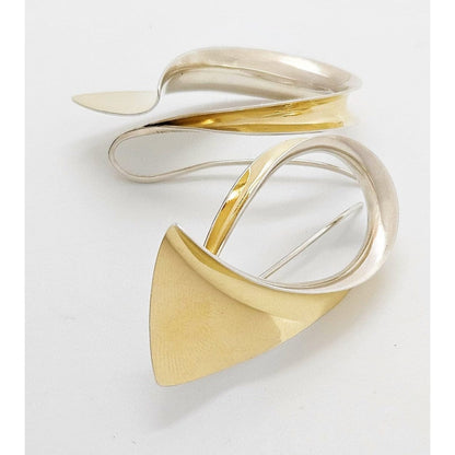 Nancy Linkin Jewelry Iconic Designer Nancy Linkin 3D Modernist Sterling 18k Gold XL Swirl Earrings