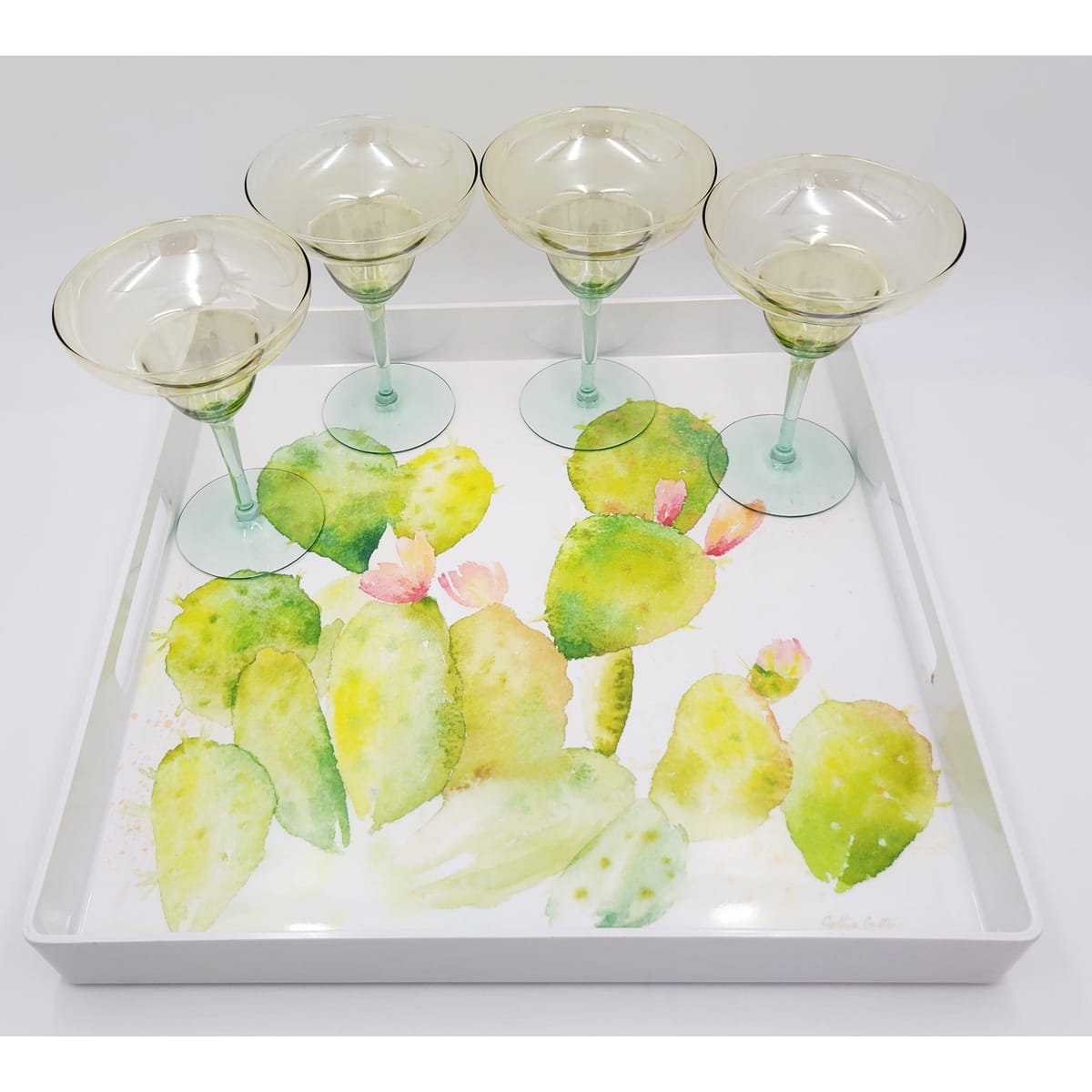 Nicole Miller Barware Curated Margarita Set Tray Chiller Glasses Pitcher Barware Set