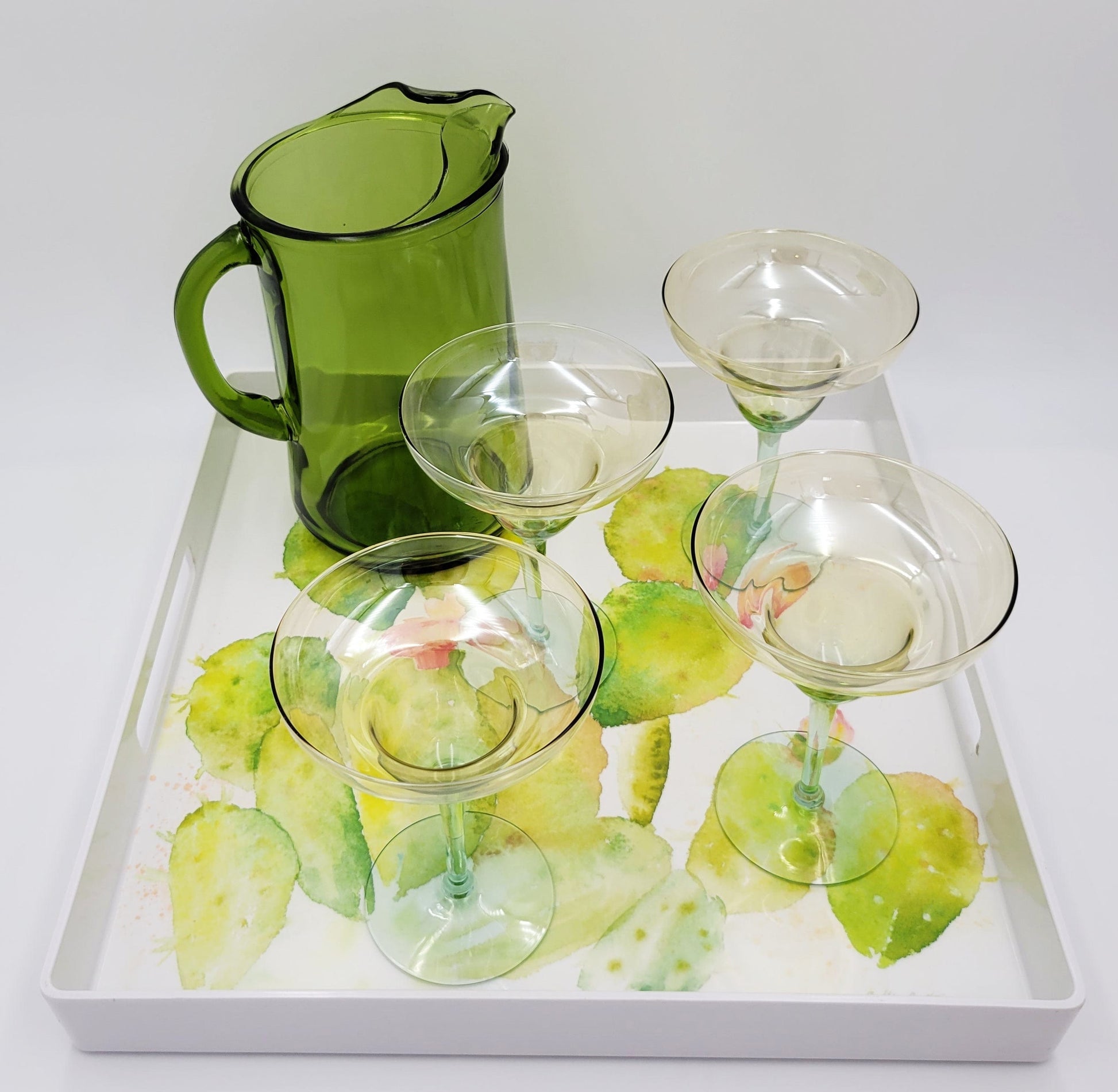 Nicole Miller Barware Curated Margarita Set Tray Chiller Glasses Pitcher Barware Set