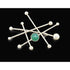Niels Erik From Jewelry Danish Designer NE From Sterling & Chrysoprase Modernist Brooch C 1950/60s