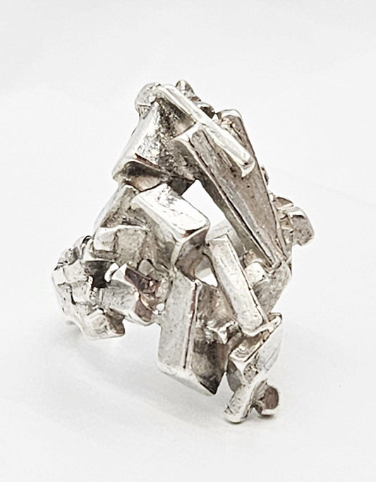 Niels Erik From Jewelry Danish Designer Niels Erik From Sterling Abstract Modernist Ring Circa 1950s