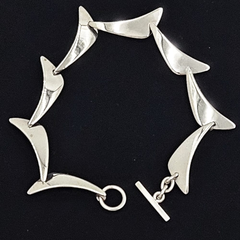 Niels Erik From Jewelry Danish Designer Niels Erik From Sterling Modernist Link Bracelet Circa 1950s