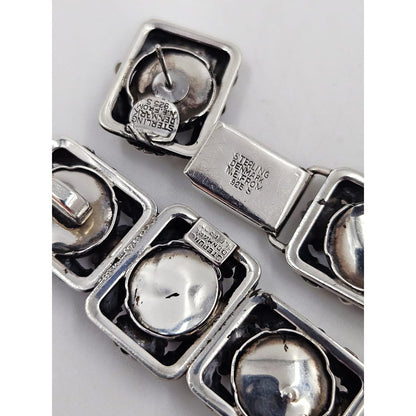 Niels Erik From Jewelry Danish NE From Sterling &amp; Black Onyx Flora Fauna Demi Parure Set 1940s