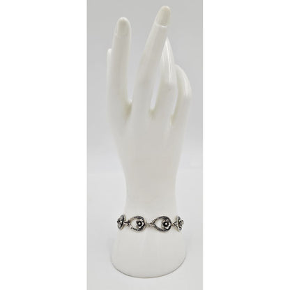 Niels Erik From Jewelry Danish NE From Sterling Horseshoes Flowers Links Demi Parure Set C. 1940&