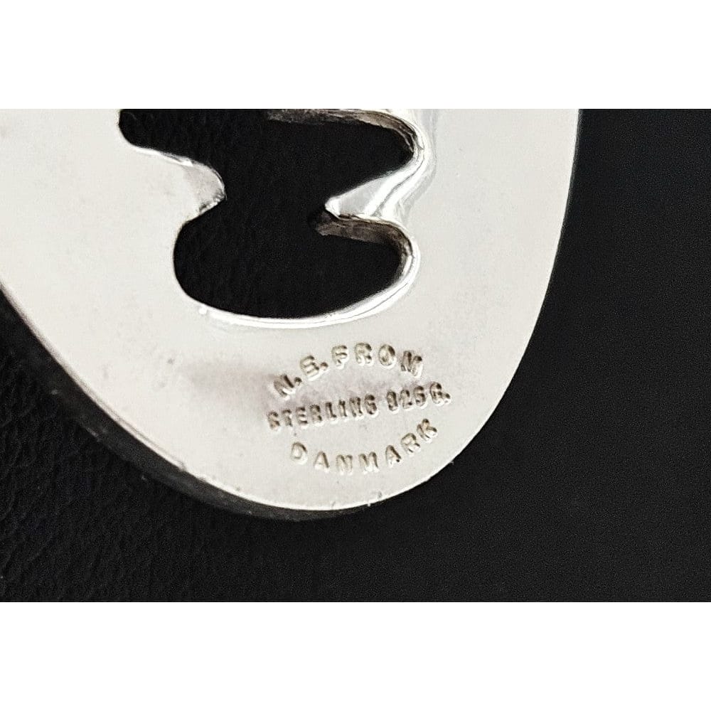 Niels Erik From Jewelry Danish Niels Erik From Abstract Modernist Sterling Pendant Necklace 1960s