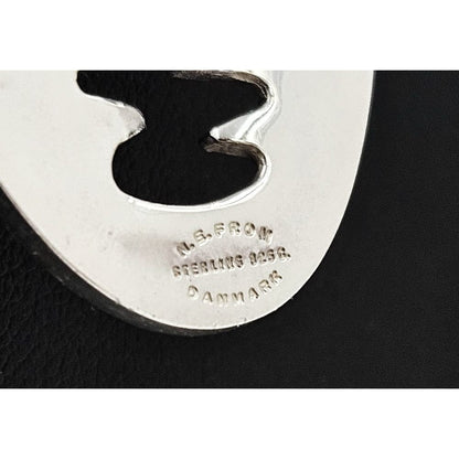 Niels Erik From Jewelry Danish Niels Erik From Abstract Modernist Sterling Pendant Necklace 1960s