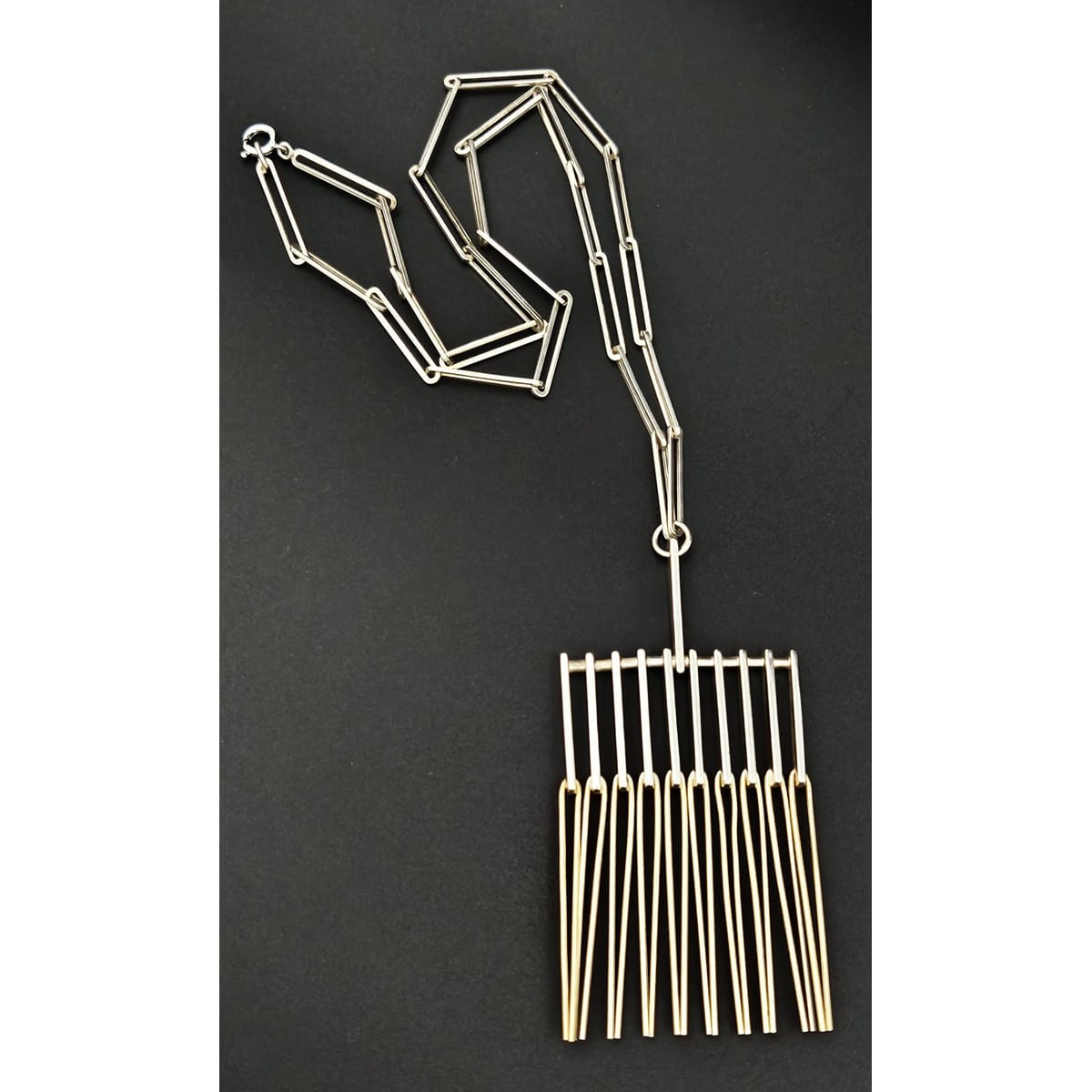 Niels Erik From Jewelry Denmark Niels Erik From Abstract Modernist Sterling Pendant Necklace 1960s