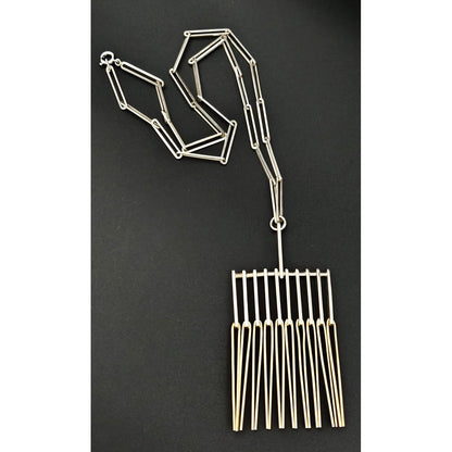 Niels Erik From Jewelry Denmark Niels Erik From Abstract Modernist Sterling Pendant Necklace 1960s
