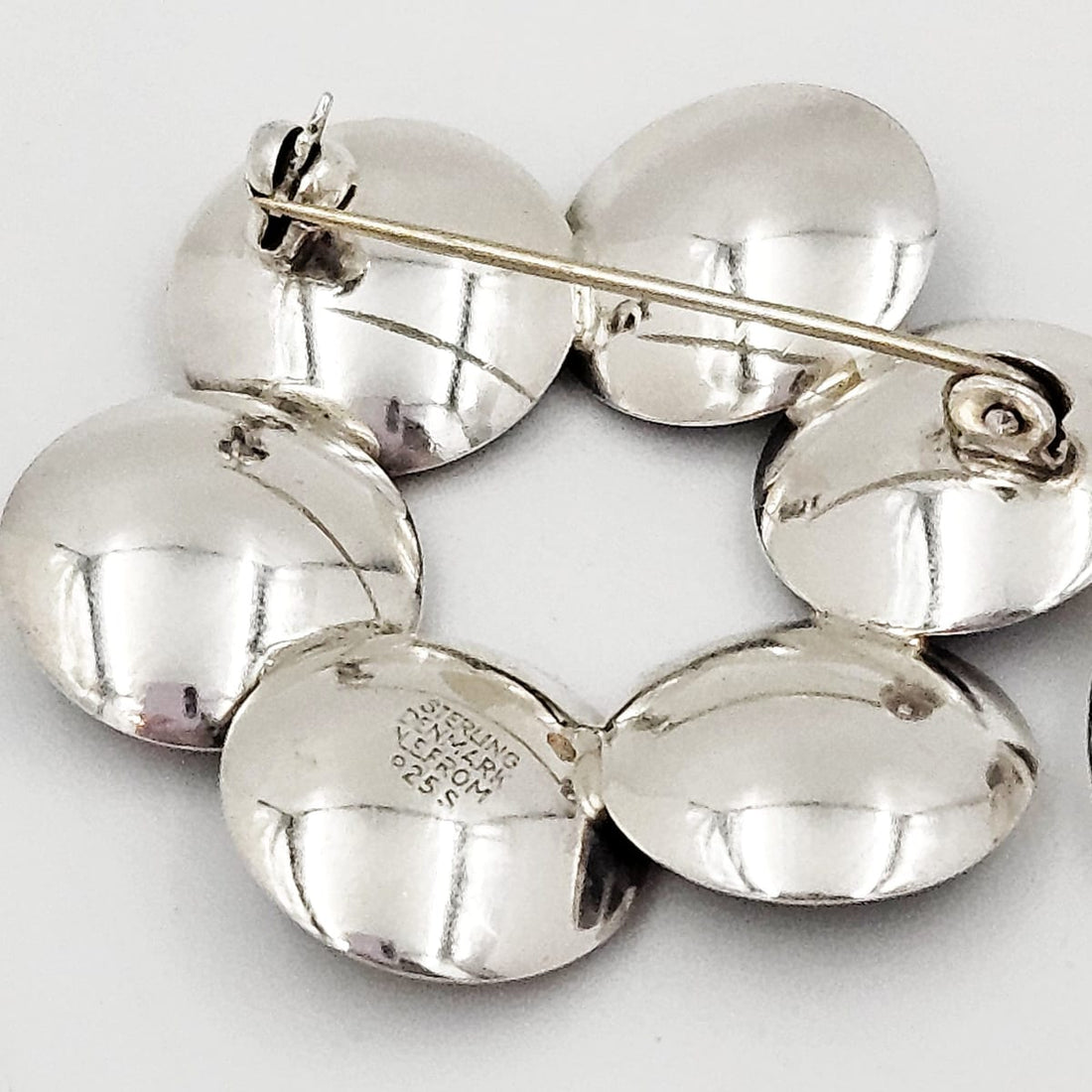 Niels Erik From Jewelry Niels Erik From Denmark Sterling 3D Viking Shields Brooch &amp; Ring Circa 1960s