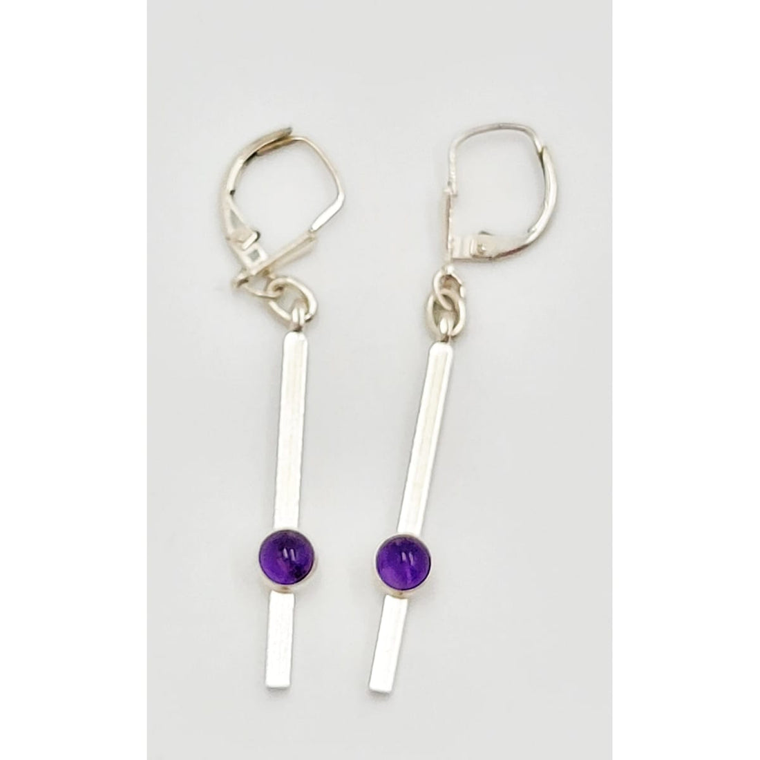 Niels Erik From Jewelry Niels Erik From Denmark Sterling &amp; Amethyst Drop Dangle Earrings Circa 40/50s