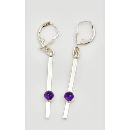 Niels Erik From Jewelry Niels Erik From Denmark Sterling &amp; Amethyst Drop Dangle Earrings Circa 40/50s
