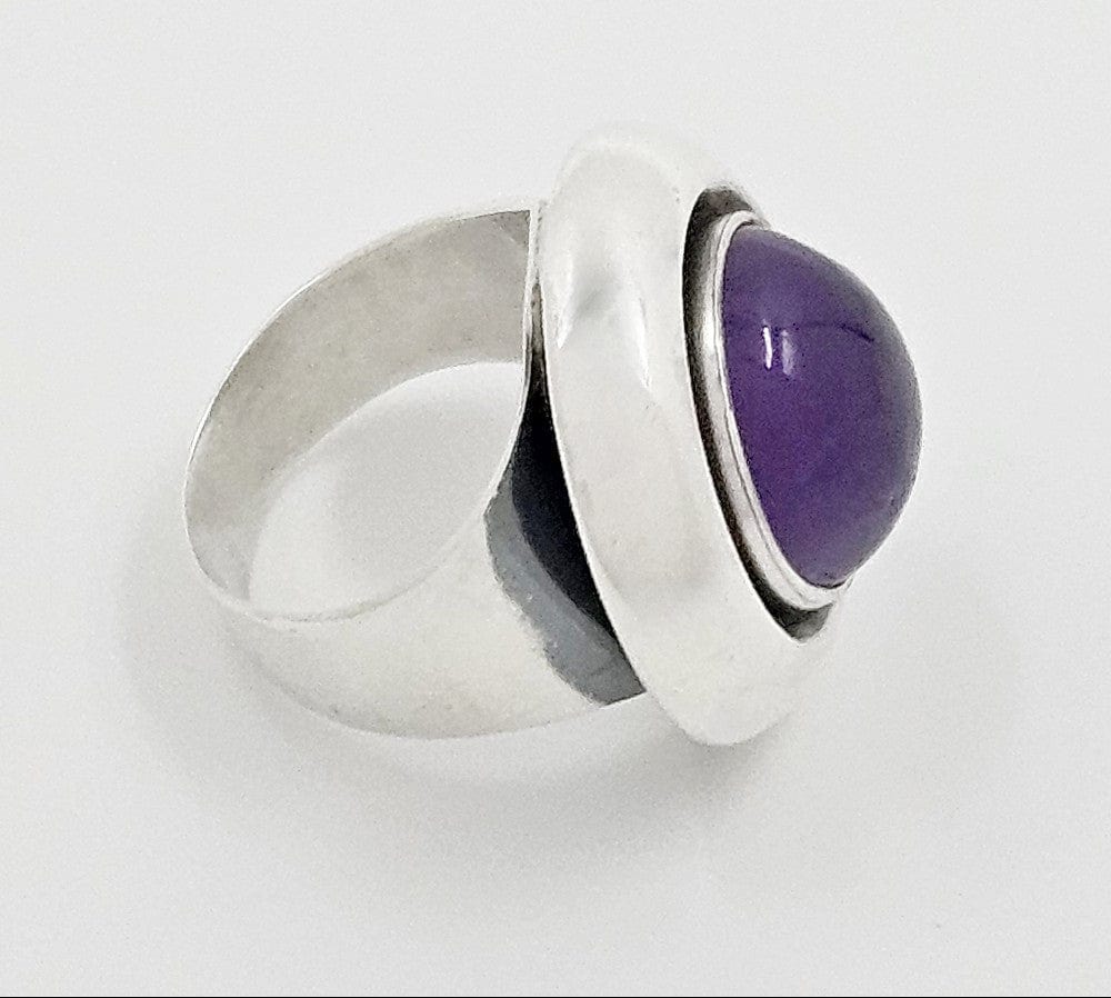 Niels Erik From Jewelry Niels Erik From Denmark Sterling Amethyst Large Unisex Statement Ring 1960s