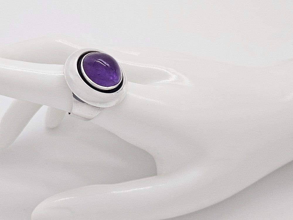 Niels Erik From Jewelry Niels Erik From Denmark Sterling Amethyst Large Unisex Statement Ring 1960s