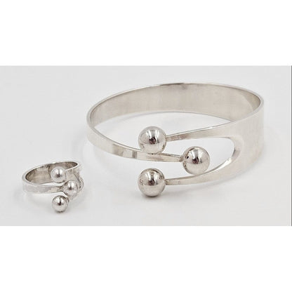 Norway Plus Designs Jewelry Anna Greta Eker Norway+Designs Sterling 3-Prong Crown Bangle Ring Set 60s