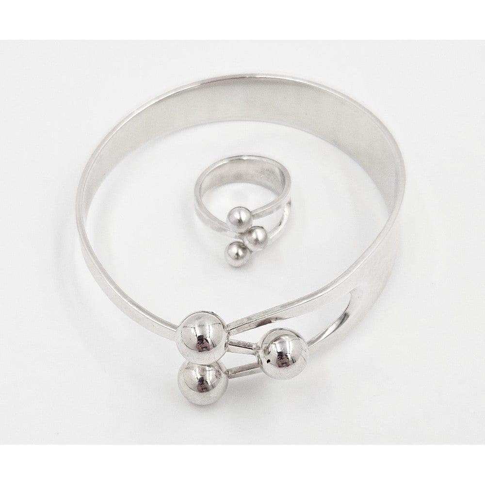 Norway Plus Designs Jewelry Anna Greta Eker Norway+Designs Sterling 3-Prong Crown Bangle Ring Set 60s
