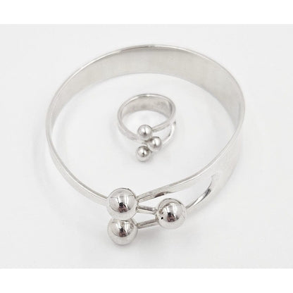 Norway Plus Designs Jewelry Anna Greta Eker Norway+Designs Sterling 3-Prong Crown Bangle Ring Set 60s