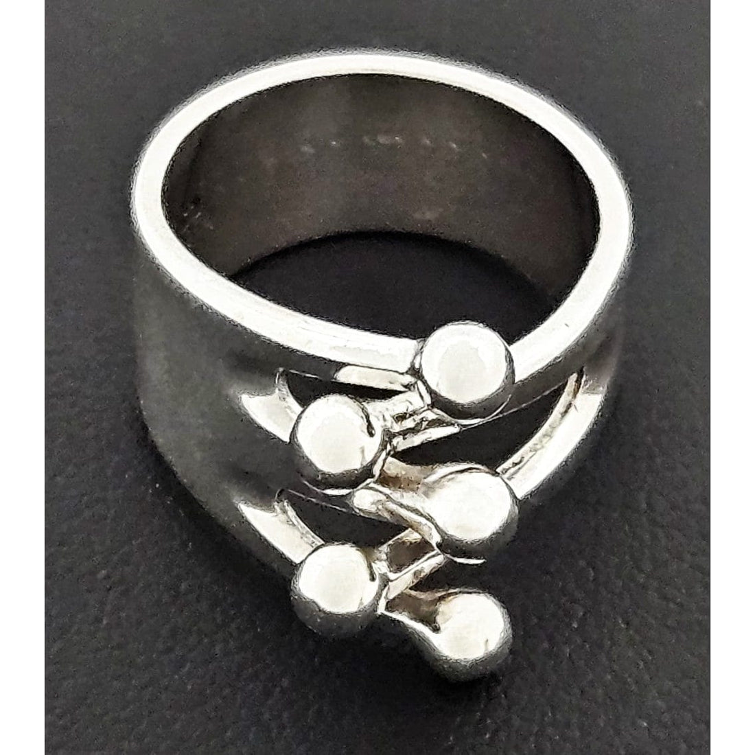 Norway Plus Designs Jewelry Norway + Designs AGE Sterling Modernist 5 Prong Crown Jester Ring C 1960s