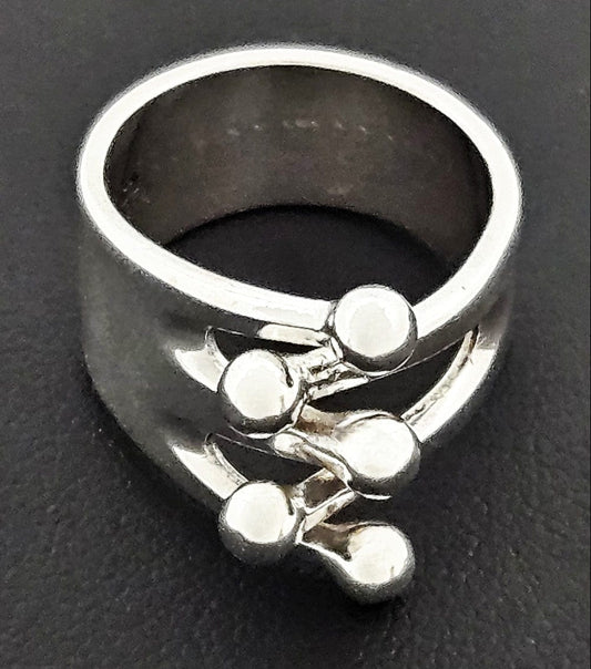 Norway Plus Designs Jewelry Norway + Designs AGE Sterling Modernist 5 Prong Crown Jester Ring C 1960s