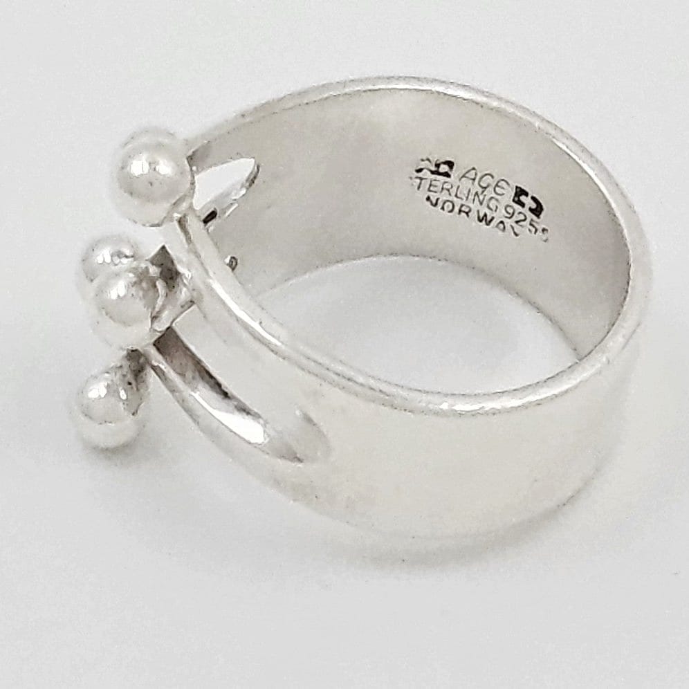 Norway Plus Designs Jewelry Norway + Designs AGE Sterling Modernist 5 Prong Crown Jester Ring C 1960s