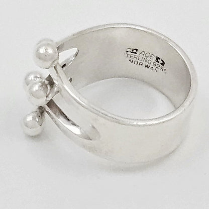 Norway Plus Designs Jewelry Norway + Designs AGE Sterling Modernist 5 Prong Crown Jester Ring C 1960s