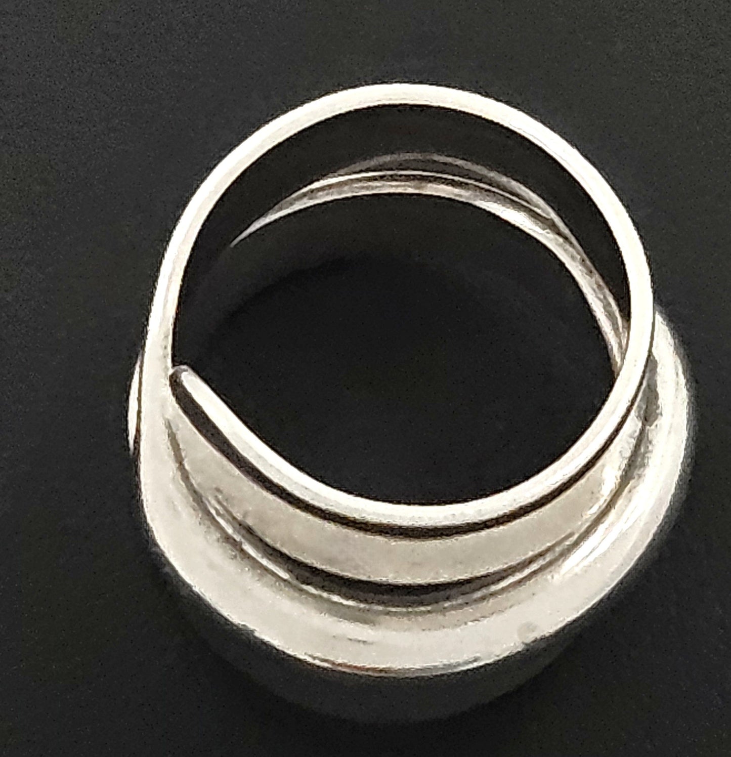 Norway Plus Designs Jewelry RARE Norway + Designs AGE Sterling Modernist Triple Wrap Unisex Ring C. 1960s