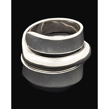 Norway Plus Designs Jewelry RARE Norway + Designs AGE Sterling Modernist Triple Wrap Unisex Ring C. 1960s