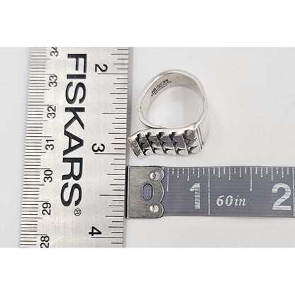 Norway Plus Designs Jewelry RARE Norway + Designs AGE Sterling Modernist X Large Unisex Ring C. 1960s