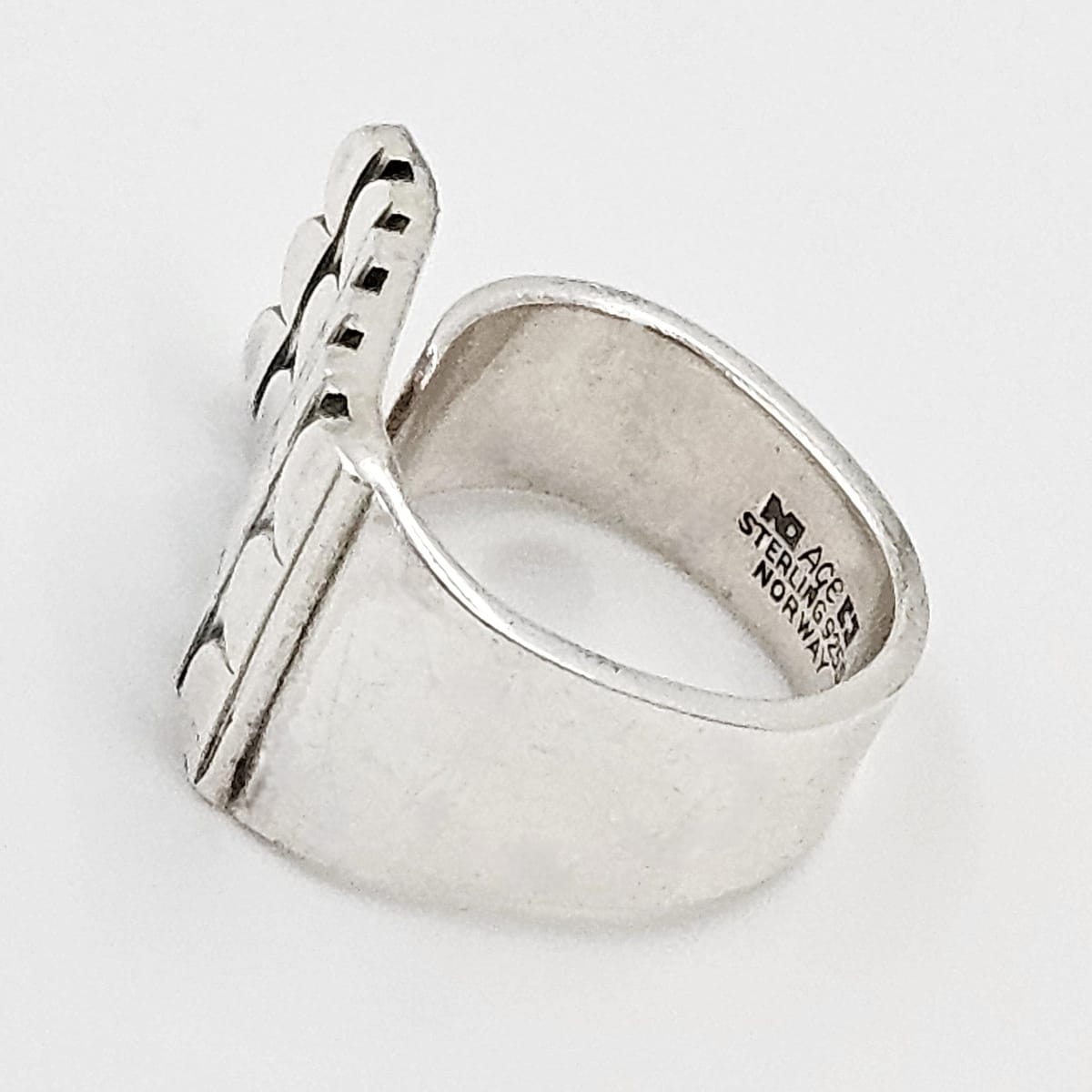 Norway Plus Designs Jewelry RARE Norway + Designs AGE Sterling Modernist X Large Unisex Ring C. 1960s