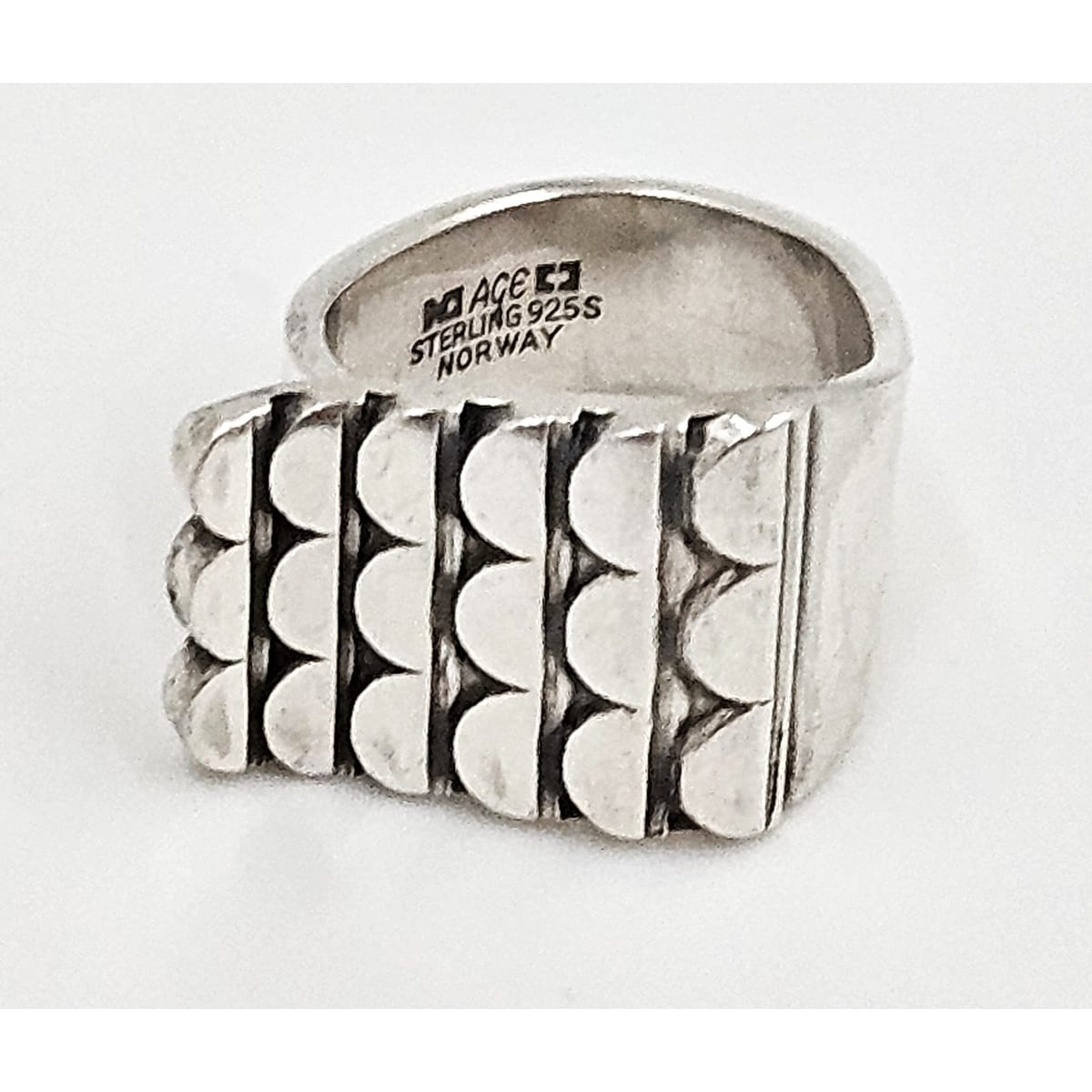 Norway Plus Designs Jewelry RARE Norway + Designs AGE Sterling Modernist X Large Unisex Ring C. 1960s