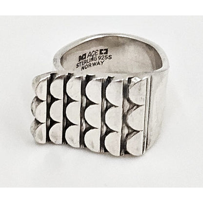 Norway Plus Designs Jewelry RARE Norway + Designs AGE Sterling Modernist X Large Unisex Ring C. 1960s