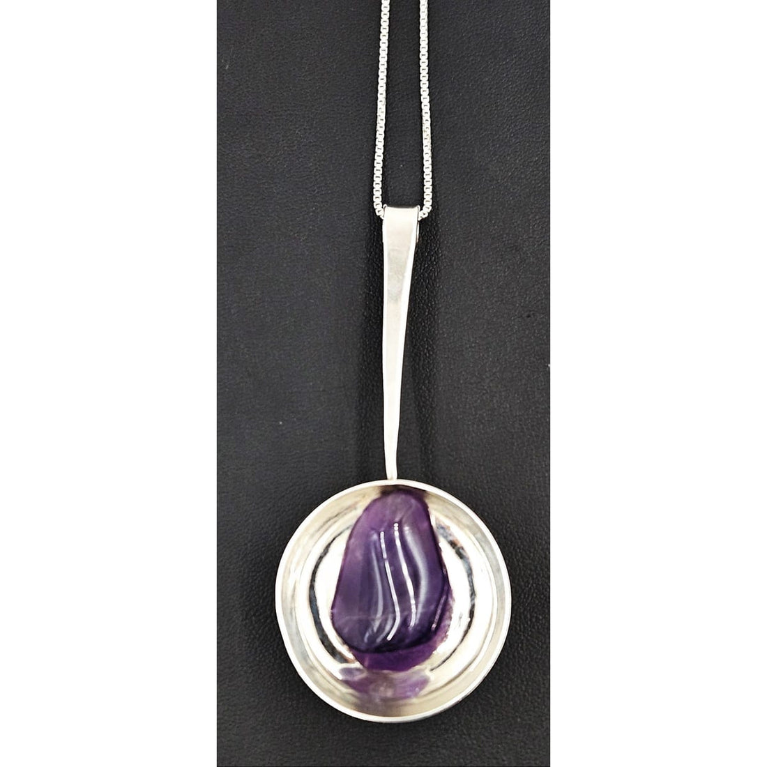 Norway Plus Designs Jewelry Superb EC NORWAY+Designs Modernist 3D Sterling Amethyst Pendant 1960s
