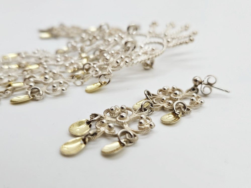 Norwegian Sterling Solje Set Jewelry Vintage Norwegian Sterling Silver Solje Brooch & Earrings Set #1