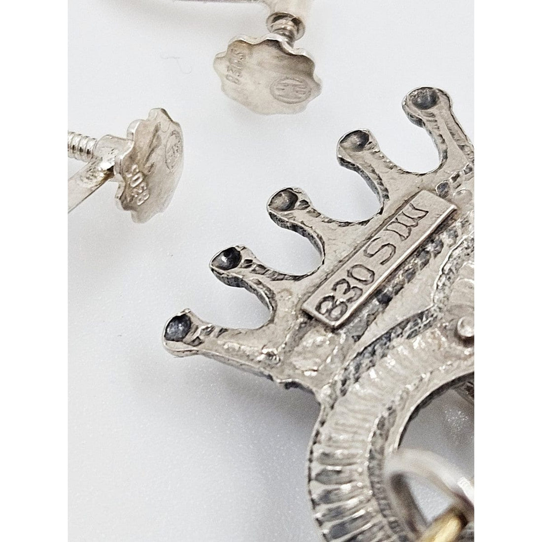 Norwegian Sterling Solje Set Jewelry Vintage Norwegian Sterling Silver Solje Brooch &amp; Earrings Set 