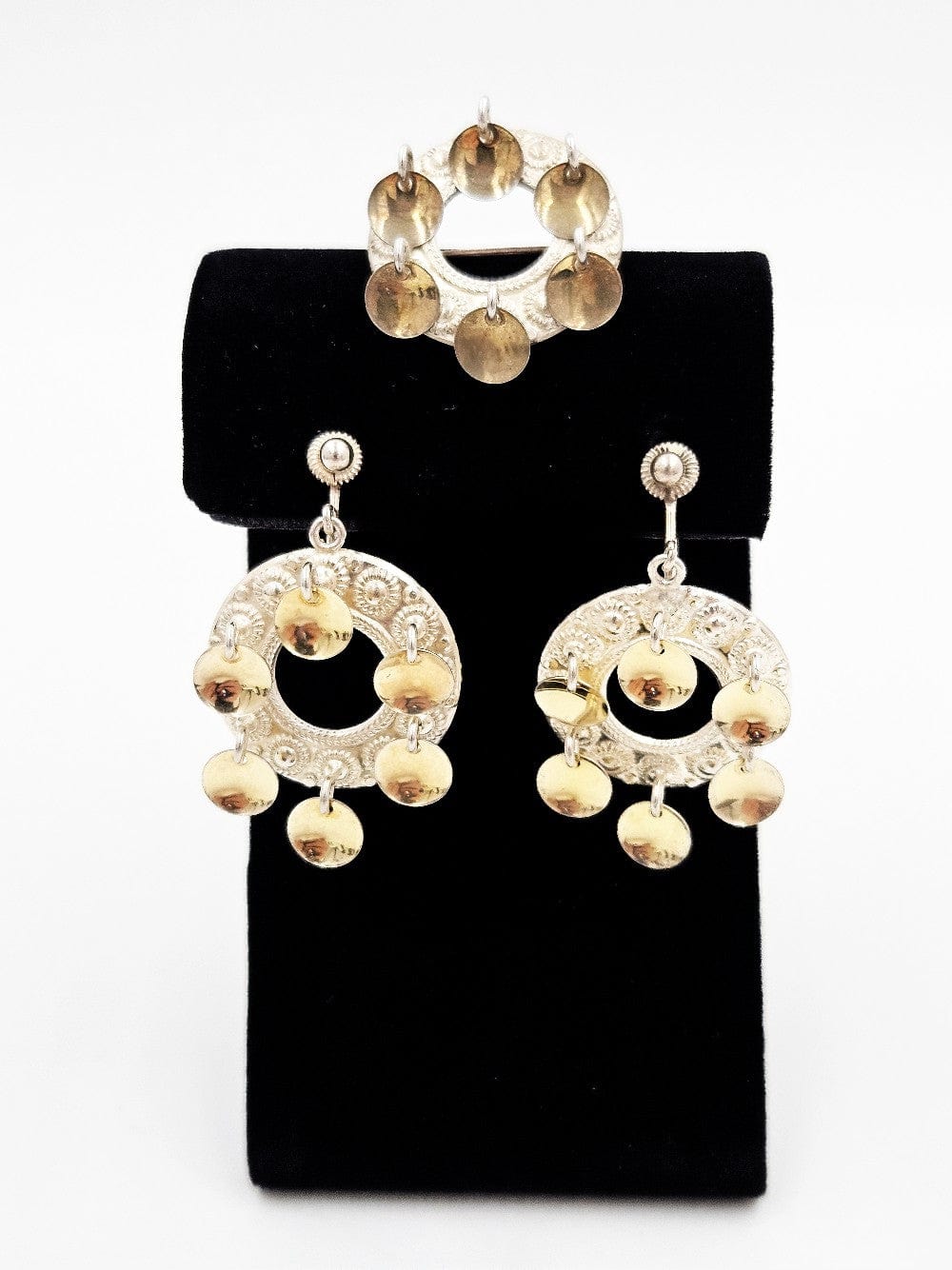 Norwegian Sterling Solje Set Jewelry Vintage Norwegian Sterling Silver Solje Brooch & Earrings Set #3