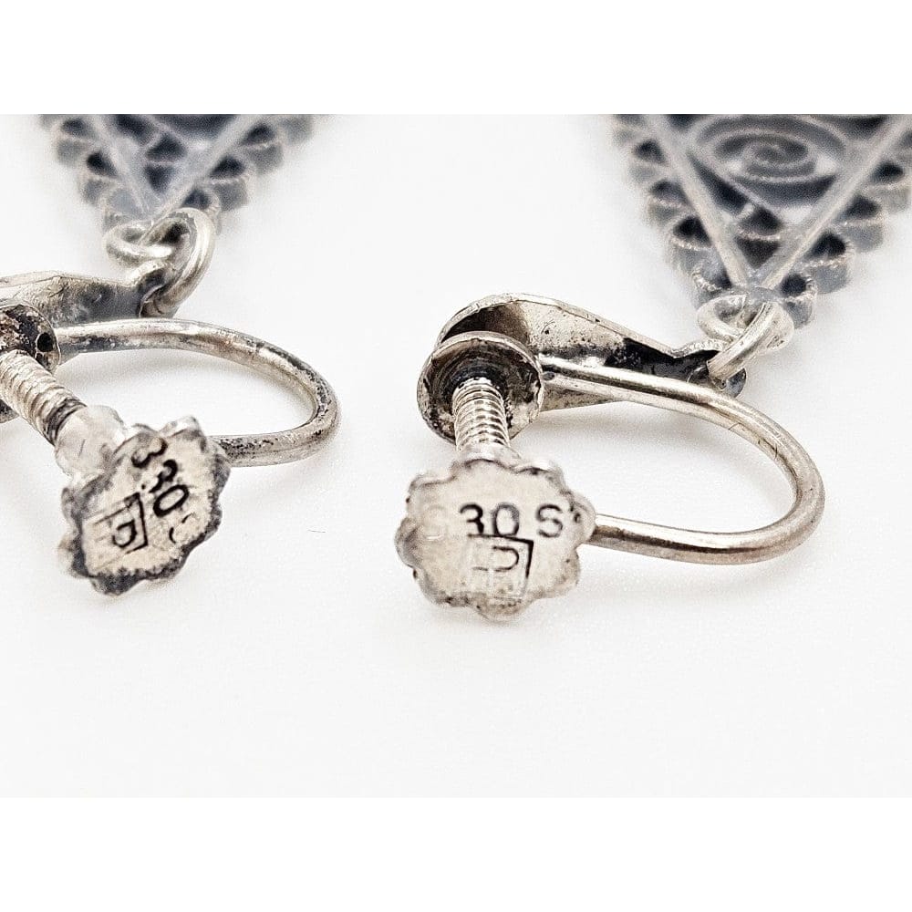 Norwegian Sterling Solje Set Jewelry Vintage Norwegian Sterling Silver Solje Brooch &amp; Earrings Set 