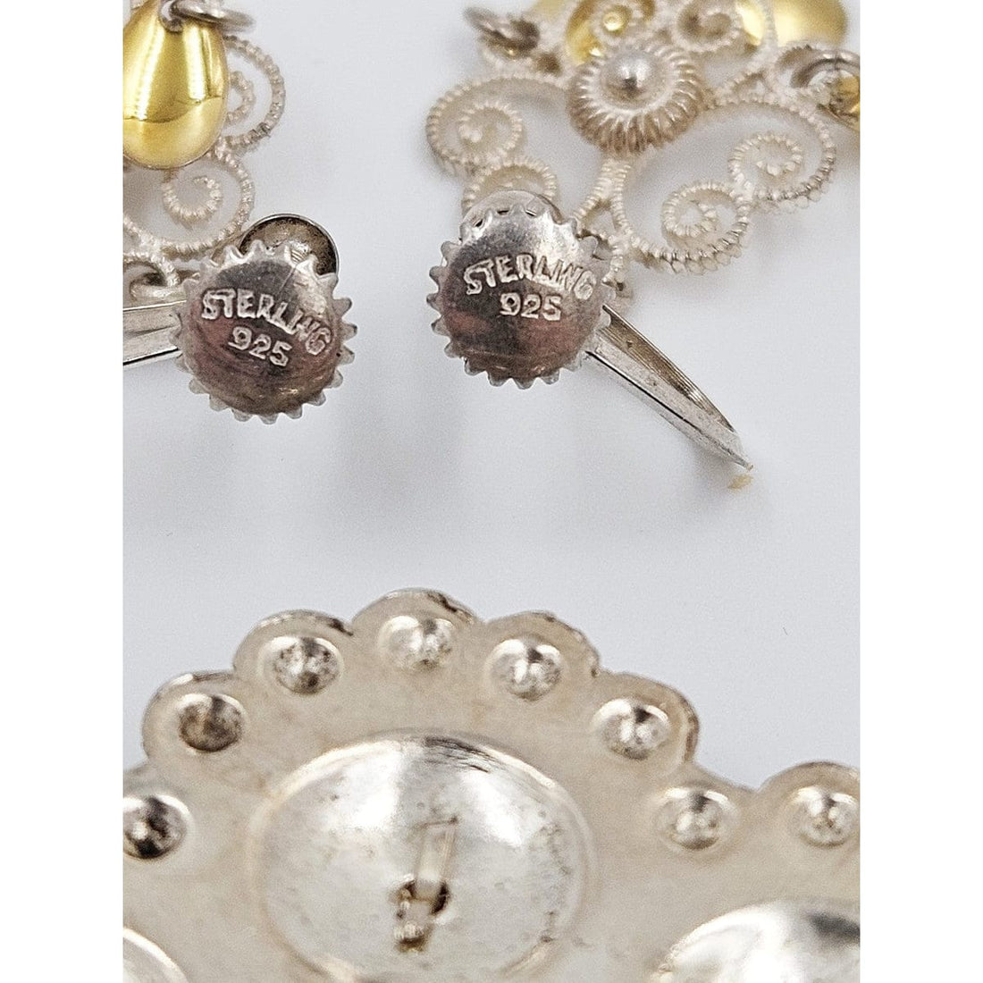 Norwegian Sterling Solje Set Jewelry Vintage Norwegian Sterling Silver Solje Brooch &amp; Earrings Set 