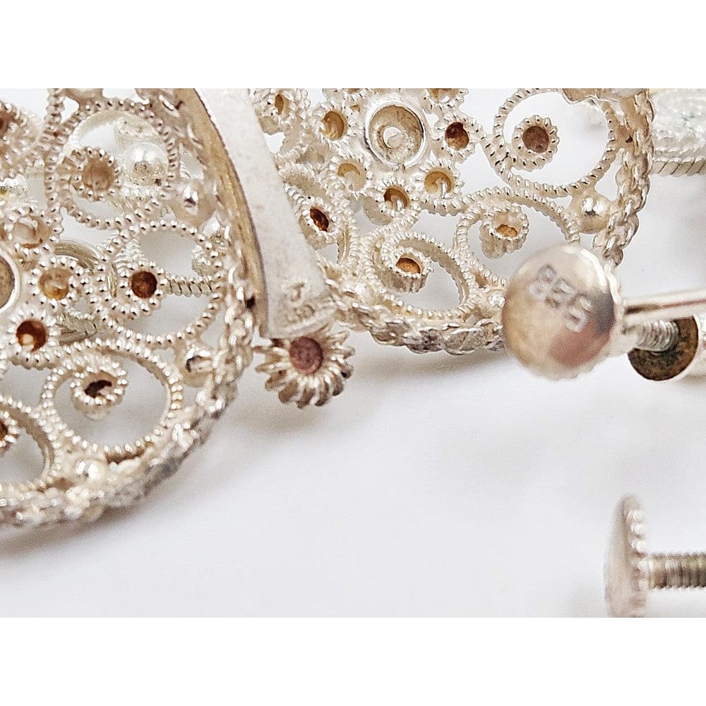 Norwegian Sterling Solje Set Jewelry Vintage Norwegian Sterling Silver Solje Brooch &amp; Earrings Set 