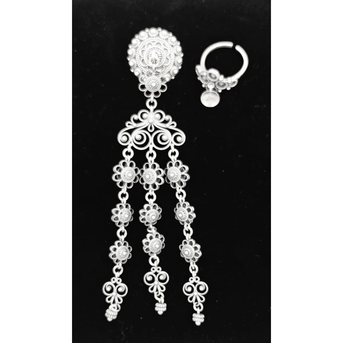 Norwegian Sterling Solje Set Jewelry Vintage Norwegian Sterling Silver Solje Brooch &amp; Earrings Set 