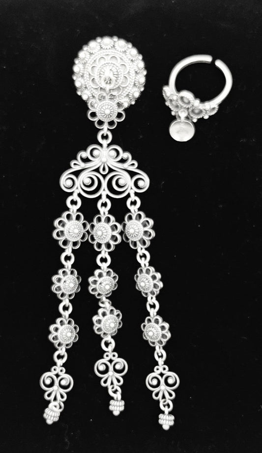 Norwegian Sterling Solje Set Jewelry Vintage Norwegian Sterling Silver Solje Brooch & Earrings Set #8